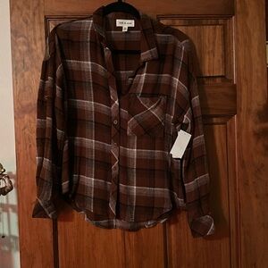 NWT Cloth and Stone flannel button up shirt size small